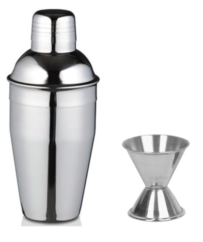 Dynore Delux Cocktail Shaker 2Pc Medium Bar Set 500ML & Peg Measure 30/60ML DS.S_61