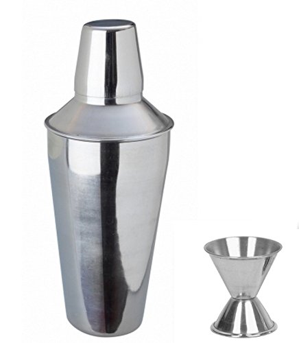Dynore SS Bar Set Medium 2 Pc Regular Cocktail Shaker 500ML & Peg Measure 30/60ML DS.S_63