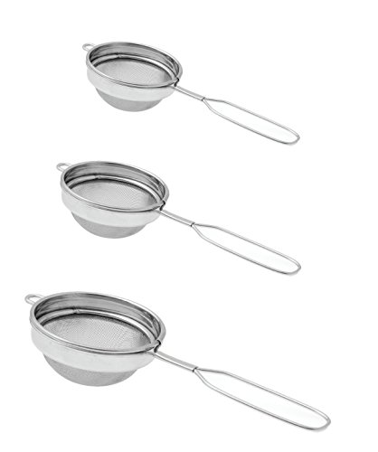 Dynore SS Classic Wire Handle Tea Strainers Set of 3 DS.S_228