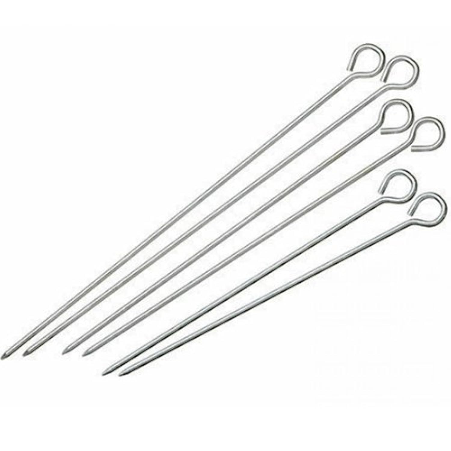 Dynore SS Barbeque Rods (Skewers Tandoor Sticks for Frying Kebab Grilling Roasting)Set of 6(10 inch) DS_728
