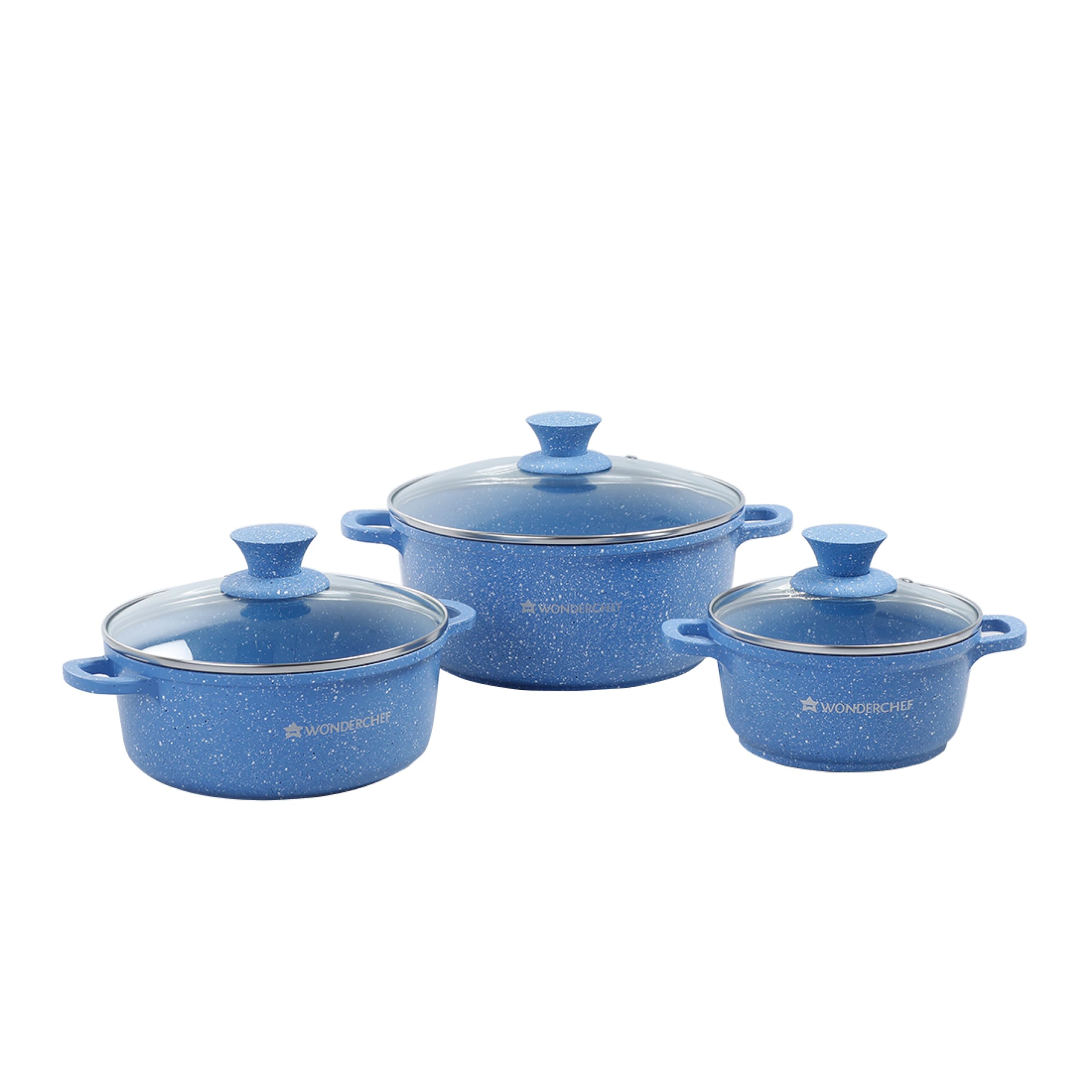 Wonderchef Granite Die-cast Casserole Set Purple 63153230