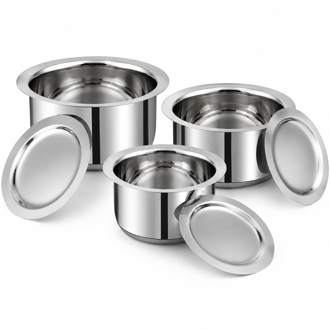VC418 3pc Tope Set 1Ltr,1.4Ltr & 1.8Ltr with lid 7101112
