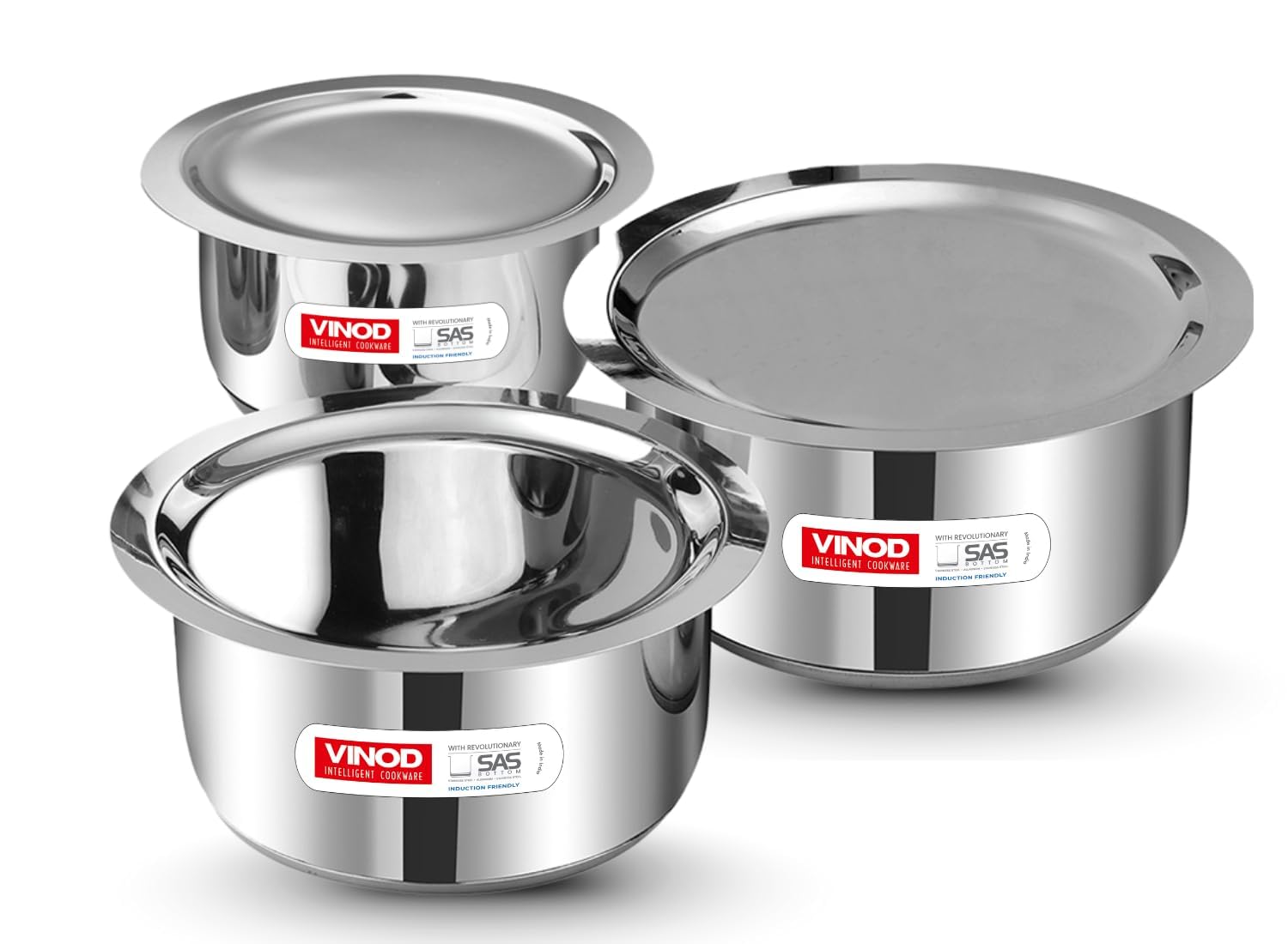 VC417 3pc Tope set 1.4Ltr,1.8Ltr & 2.2Ltr with lid 7111213