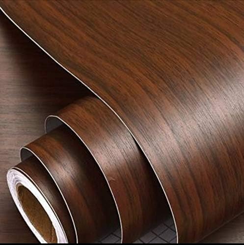 Skin Poster Self Adhesive Wood Wallpaper for Furniture, Almirah, Table Top, Wardrobe, Kitchen, Cupboard Decal & Door| Kitchen Wall Sticker DIY PVC Self Liner Vinyl Stickers. 12x48 Inch, Dark Brown