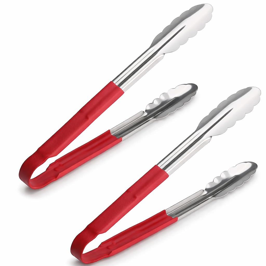 KMW Tong Utility 16" W/PVC -Red Colour (0.9 Mm) - (2 pcs Set), Steel, Large (UT16HVRD)