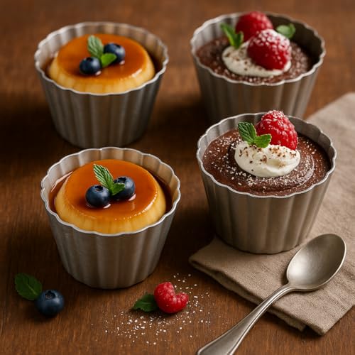 KMW Rust Resistant Pudding Mould Alum Fluted 4 PCS Set Small PM5F