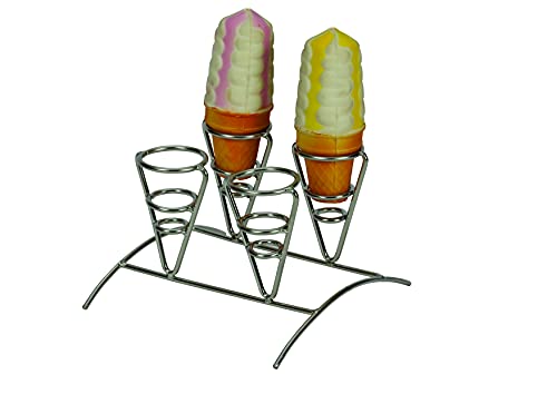 KMW 2-Tier Cone Holder for 4 Cones | Sturdy Display Stand for Ice Cream, Waffles, and More | Perfect for Parties, Events, and Dessert Presentation