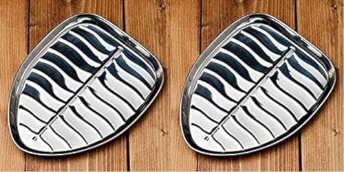Dynore Stainless Steel 2 Pcs Banana Leaf Shape Dinner/Snack/Mess Tray Set of 2