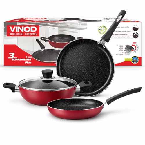 VC859 VINOD 3 PCS SUPREME SET PLUS D.TAWA 28 CM KADAI 24CM FRYPAN 24CM SUPP3