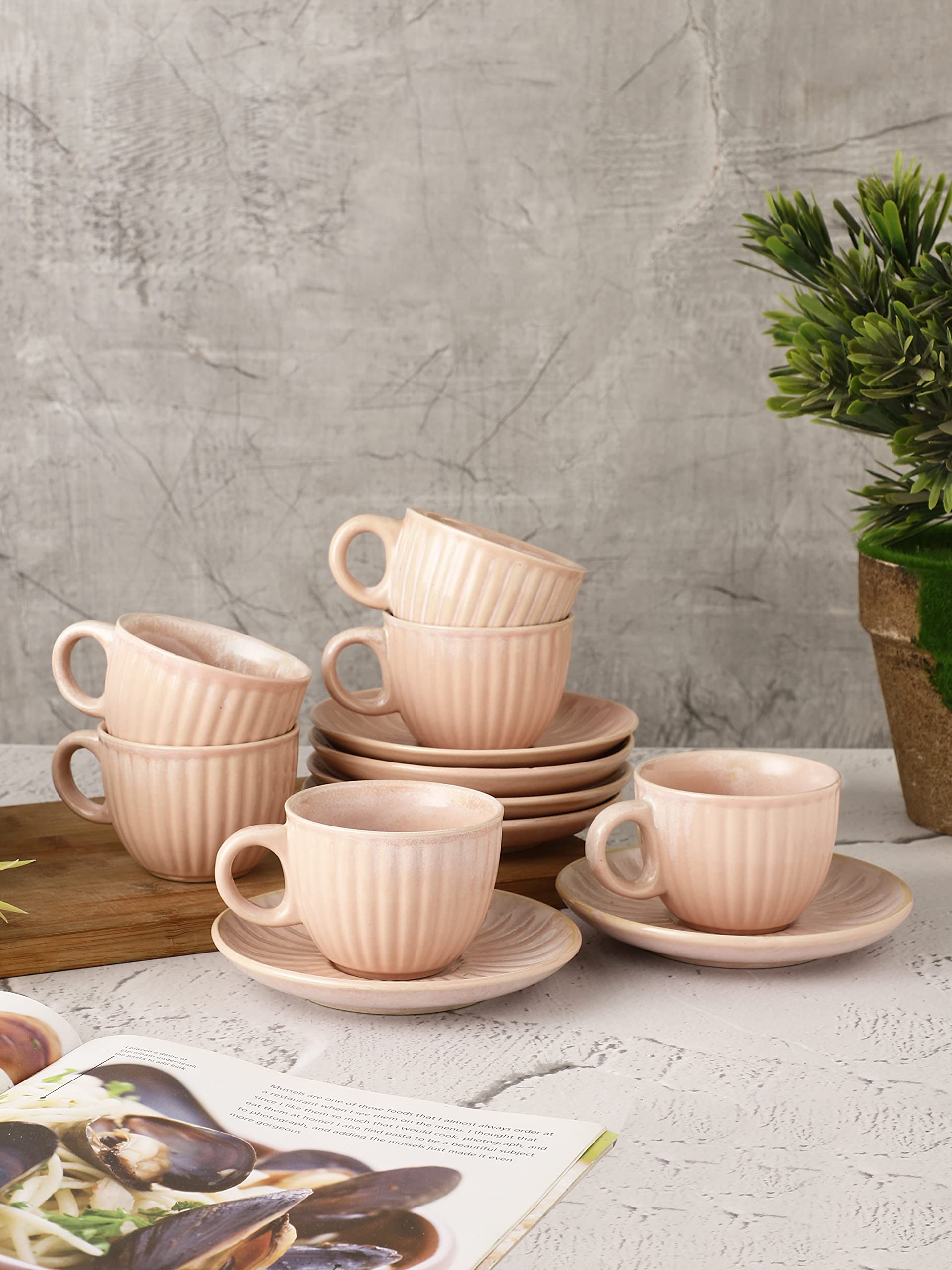 Miah Decor Cup & Saucer Set Set of 6 MDFE-048