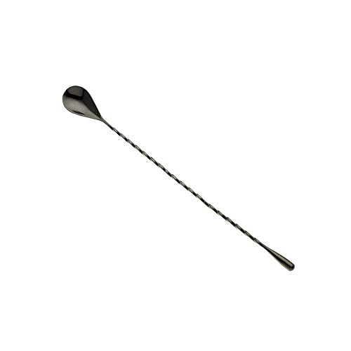 Dynore SS Black Matt Teardrop Twisted Design Bar Spoon DS_1527