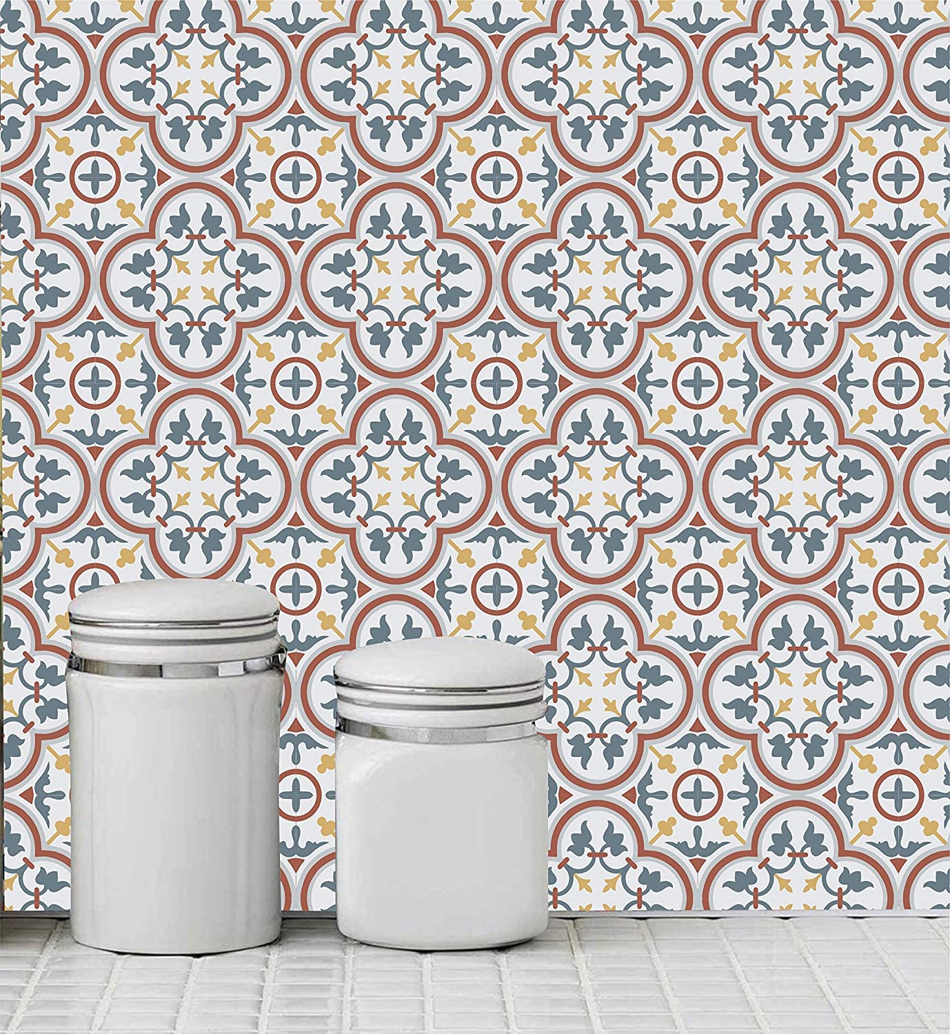Skin Poster G1 Moroccan Tile Stickers Multicolor 3x3 Inch 36 PCS