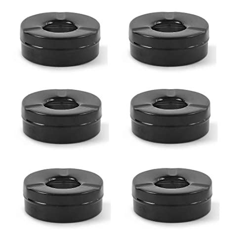 Dynore Stainless Steel Black Matt Lid Ash Tray Set of 6 DS_1553