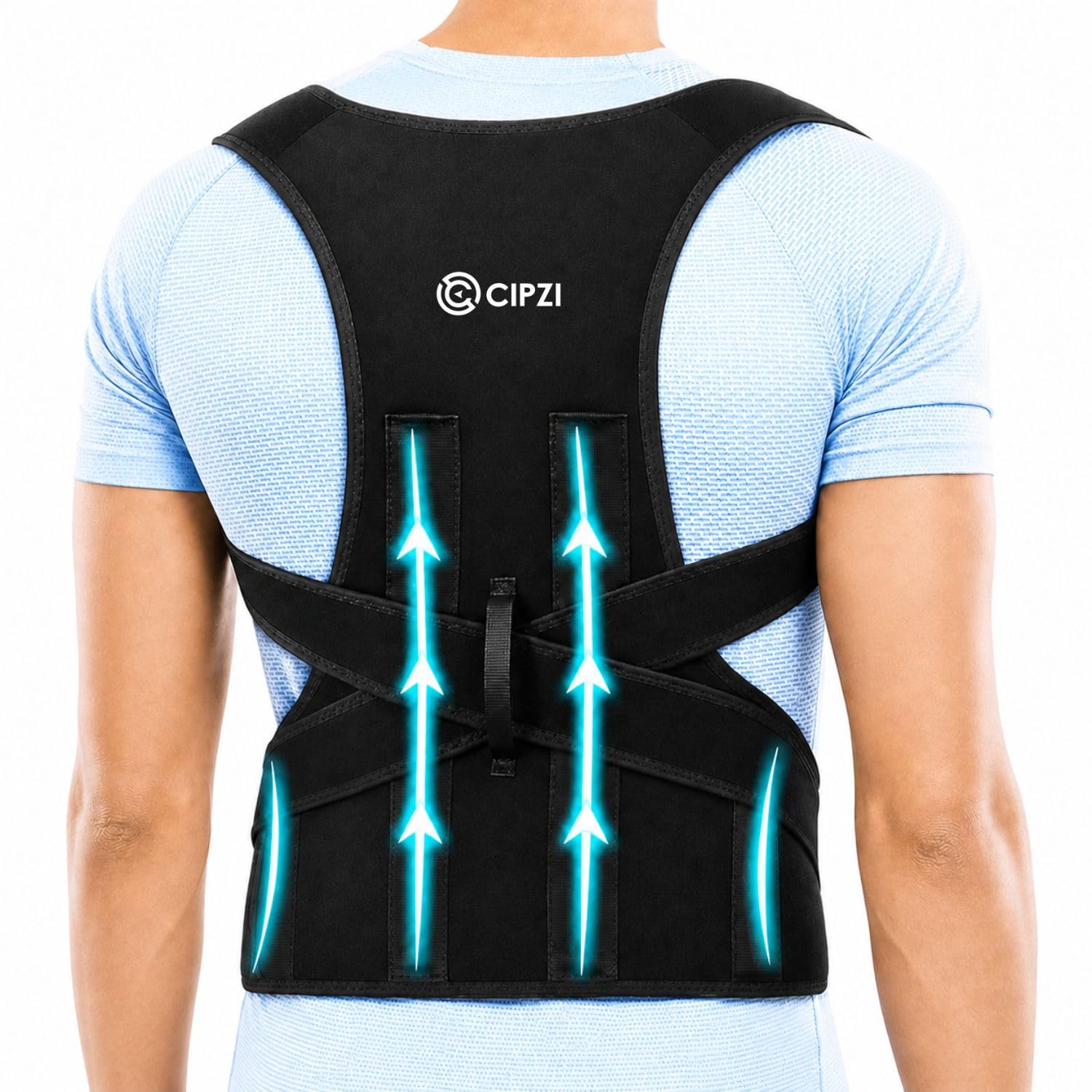 Cipzi Men And Women Back Support Belt For Back Pain CI-Metallic Black