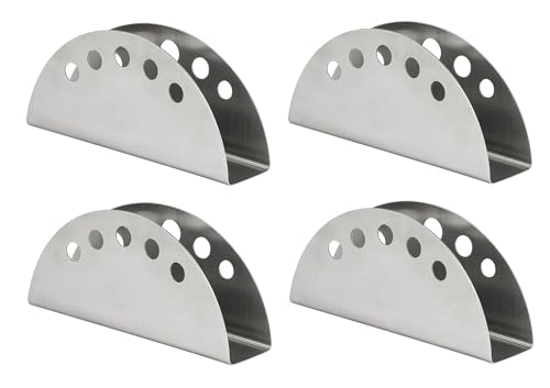 Dynore SS Round Hole Shaped Napkin /Tissue Holder Set of 4 DS_1638