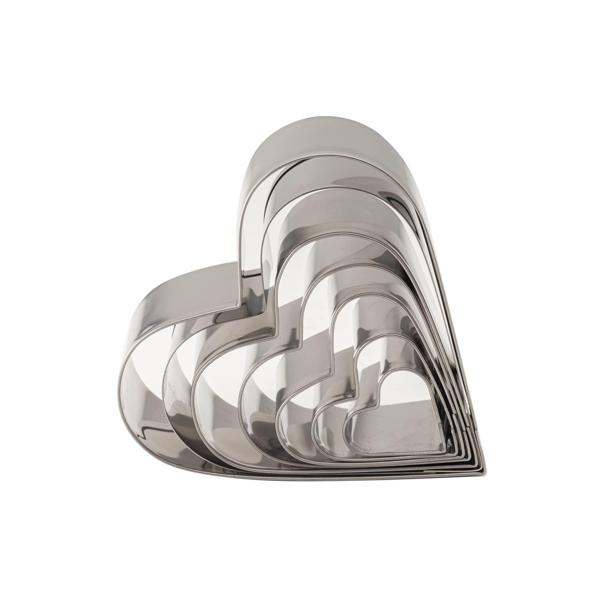 KMW Stainless Steel Round Cookie Cutter Set 7-Piece CCR7PCS