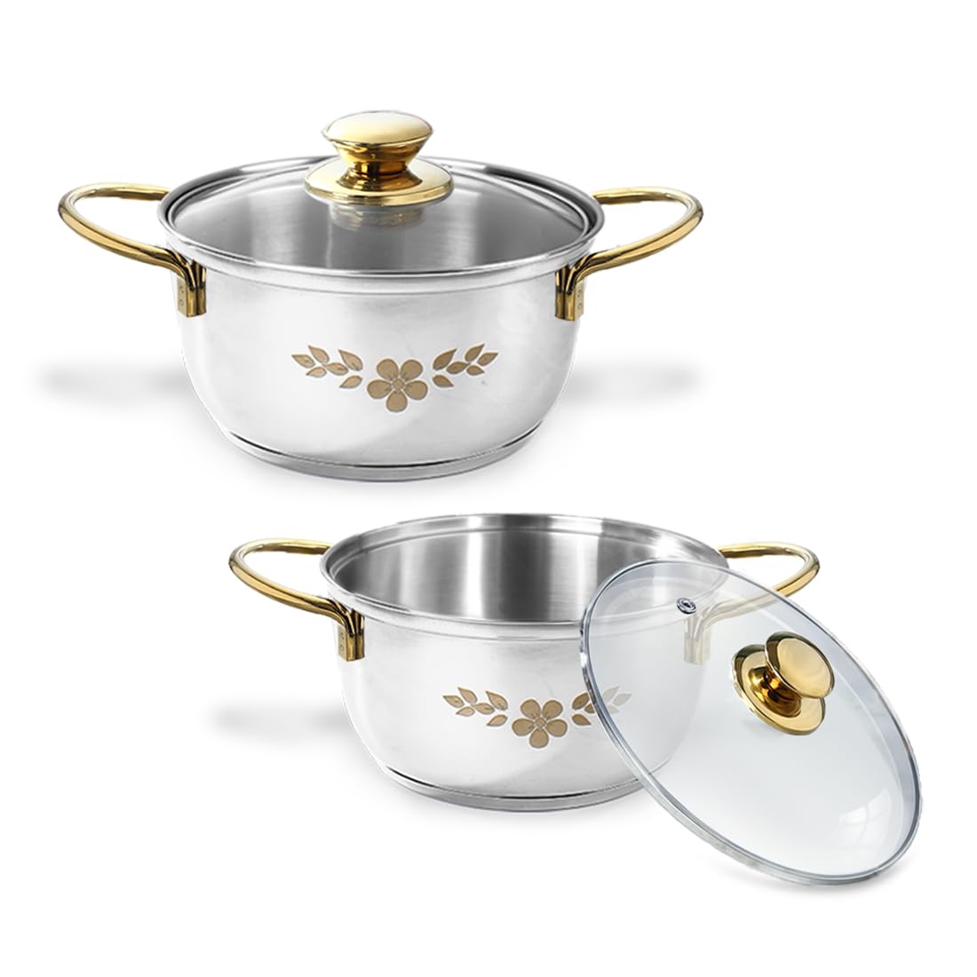 Wonderchef Gold Stanton Stainless Steel 3 pcs Casserole Set 63154761