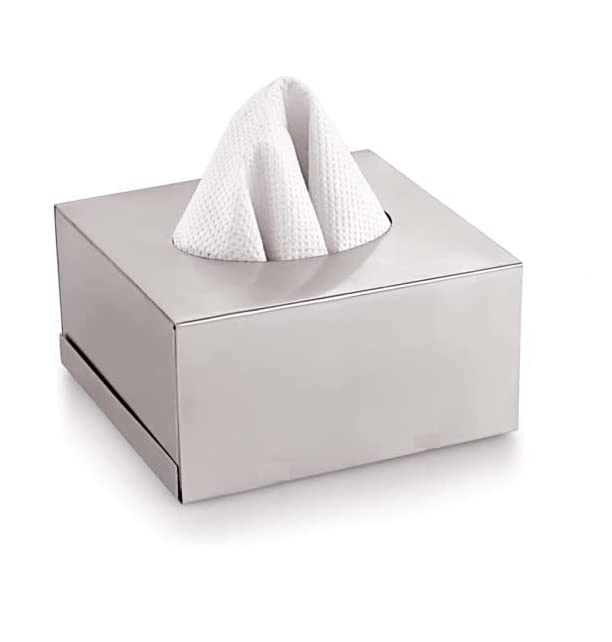 Dynore Stainless Steel Square Shape Tissue Paper Holder Box