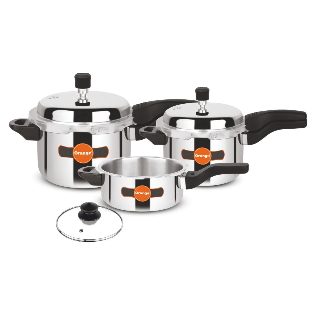 ORANGE S.S.TRIPLY DUO PACK PRESSURE COOKER (3.5 5L)OSPC380/OSPC634-CP