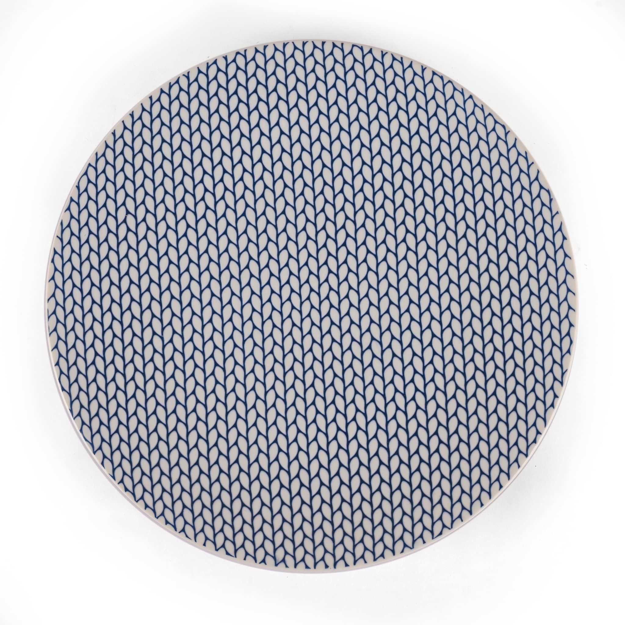 Hitkari Potteries Porcelain Rice Platter Set of 1 Pc Platter for Home & Kitchen Rice Set 31cm (Blue Lagoon)