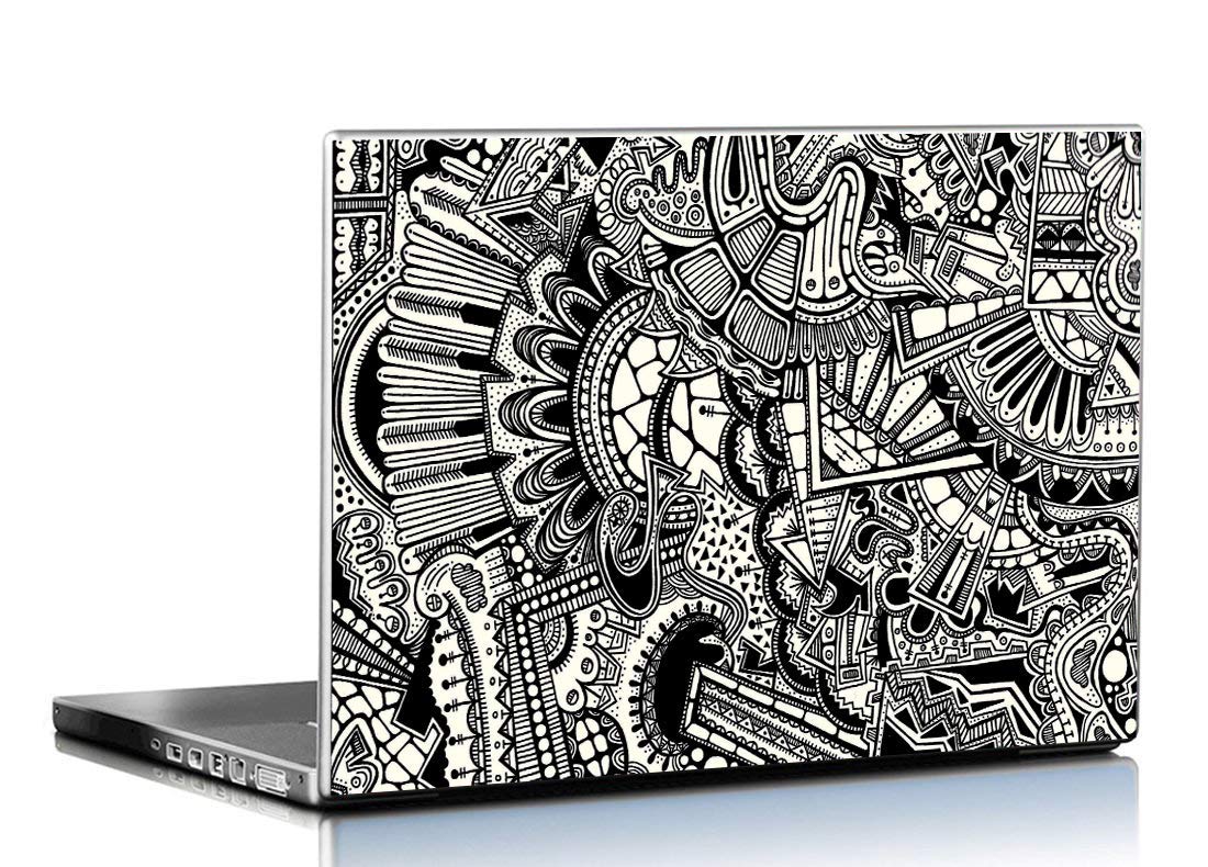 Skin Poster Black and White Abstract HD Quality Laptop Sticker