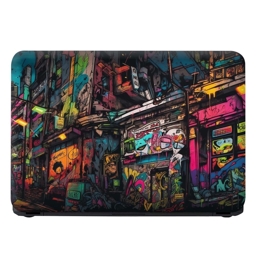 Skin Poster Graffitied Building HD Quality Vinyl Laptop Sticker Protector