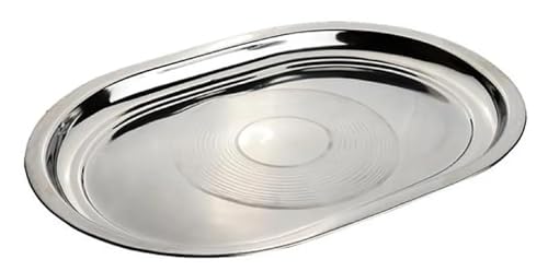Dynore Stainless Steel Deep Inside Rectangle Shape Serving Tray for Serving Purpose