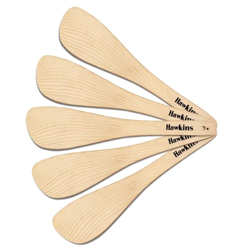 Set of 5 Cedar Wood Spatulas, Brown (SPTL5)