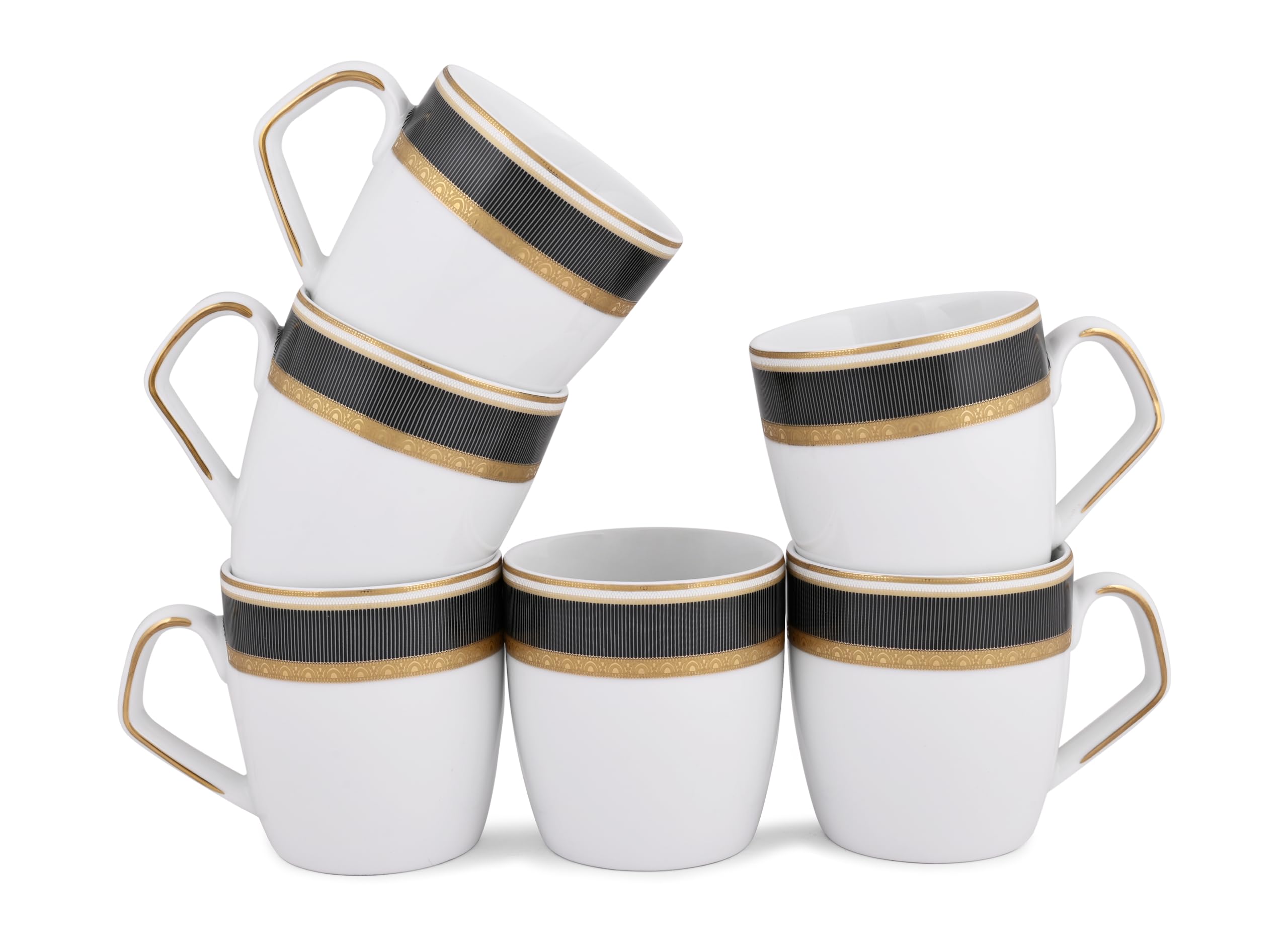 Hitkari Rainbow Gold Coffee Mug Set of 6