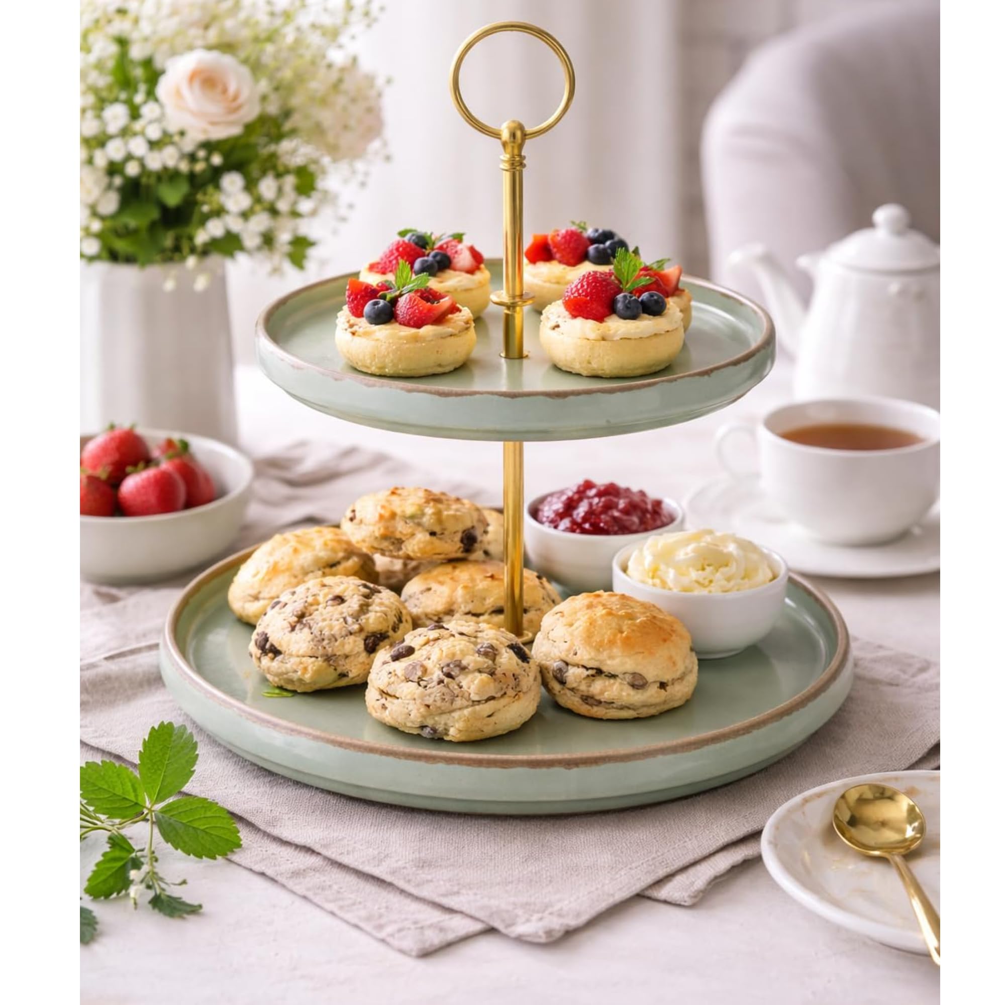 Hitkari Winter Garden 2 Tier Cake Stand
