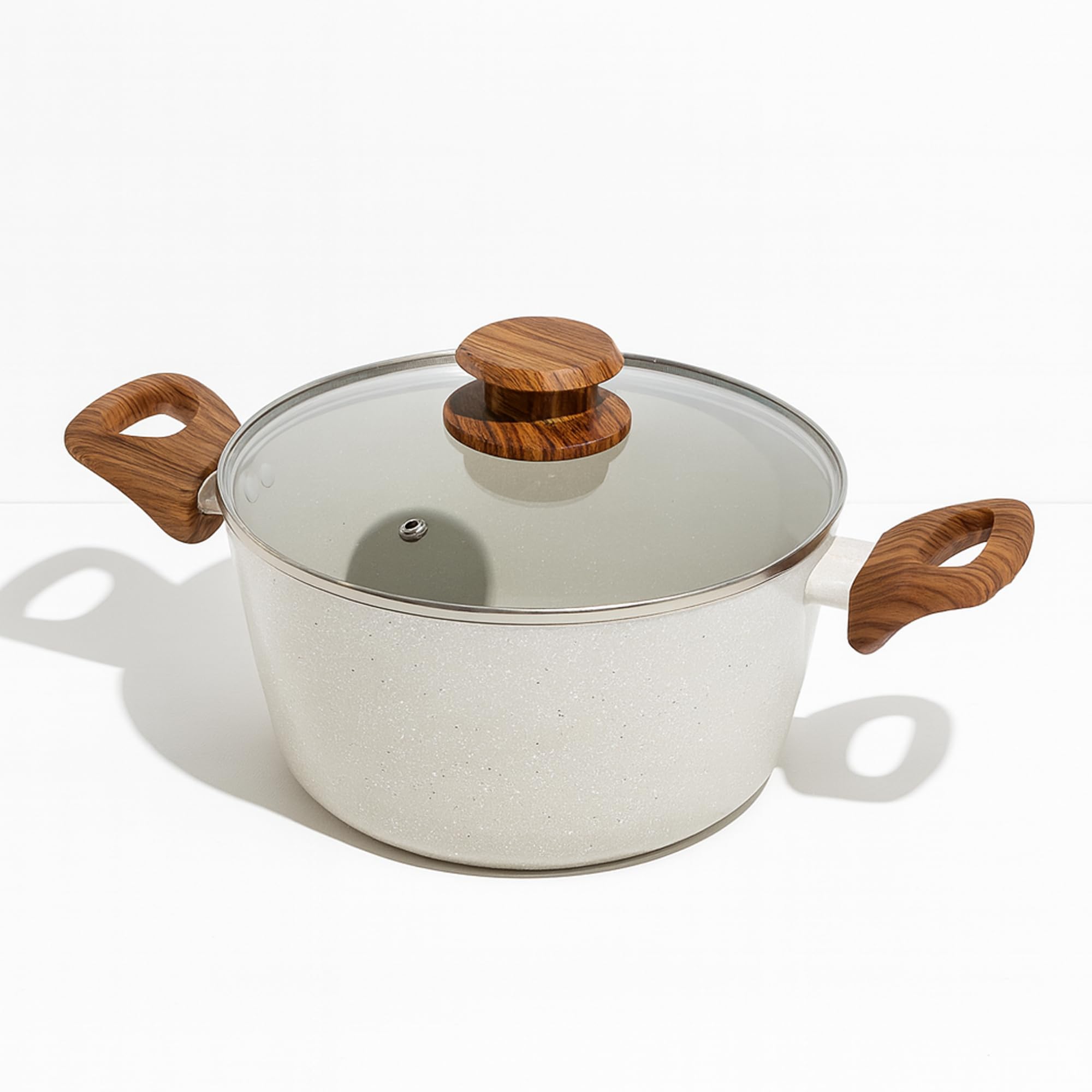UCOOK SALFORD Forged NS Casserole with Glass LID IC-240MM White Spatter SF0042