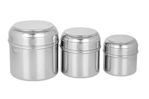 Dynore Stainless Steel Utility Canisters Set Of 3Pc Silver DS_2124