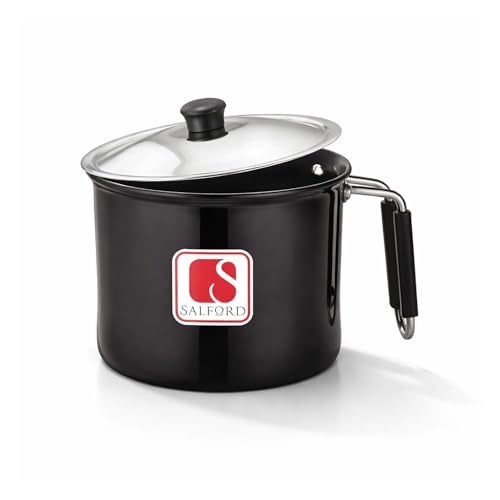 UCOOK SALFORD Hard Anodised Pot Pan Boiler with Steel Lid 2.25 Litre Black-SP3012