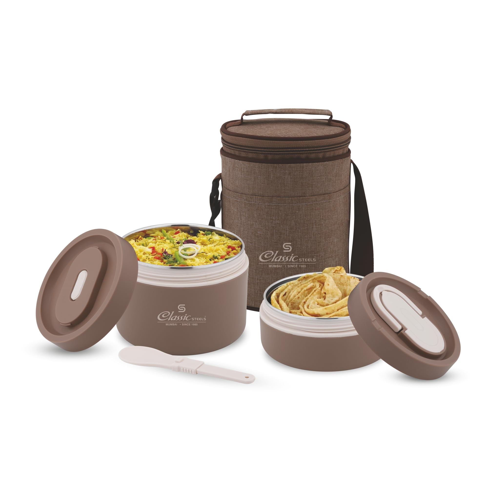 Classic Steels Lunch Box Sattvic 3 Small 3x350ML Blue