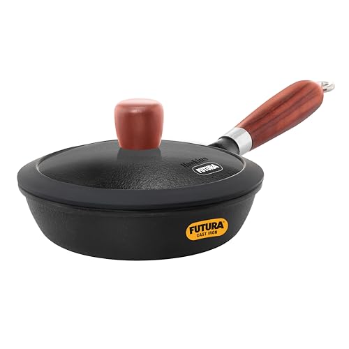 Futura Cast Iron Frying Pan With Glass Lid 16cm