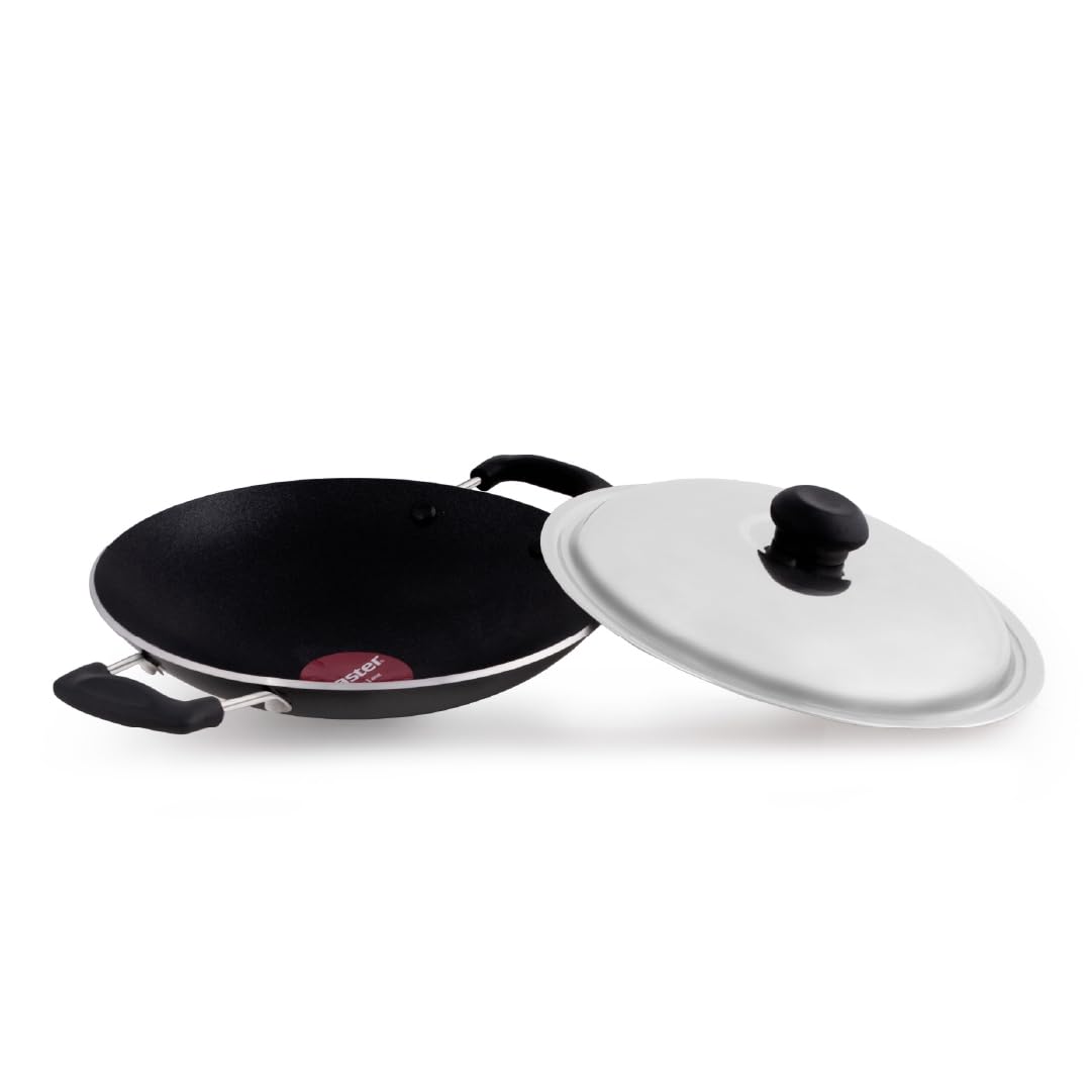Master Non Stick Aluminium Appachetty with SS lid I 20cm I Grey (NSC279-A)