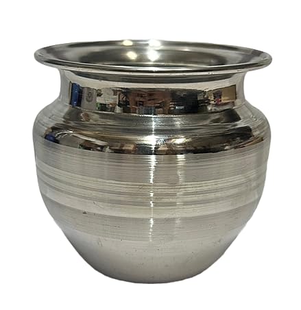 Dynore Stainless Steel Silver Lota/Kalash/Pooja Kalash/Small Lota for Home/Pooja Lota 300 ml