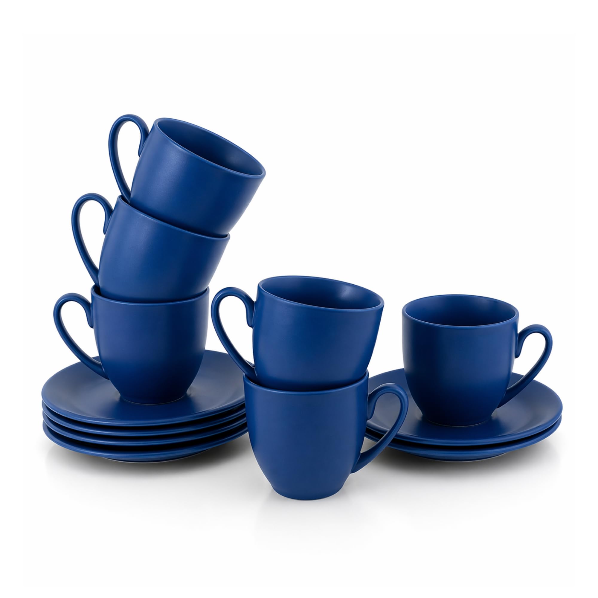 Hitkari Porcelain Cup & Saucer Set of 12Pc Matte Black Cs-2