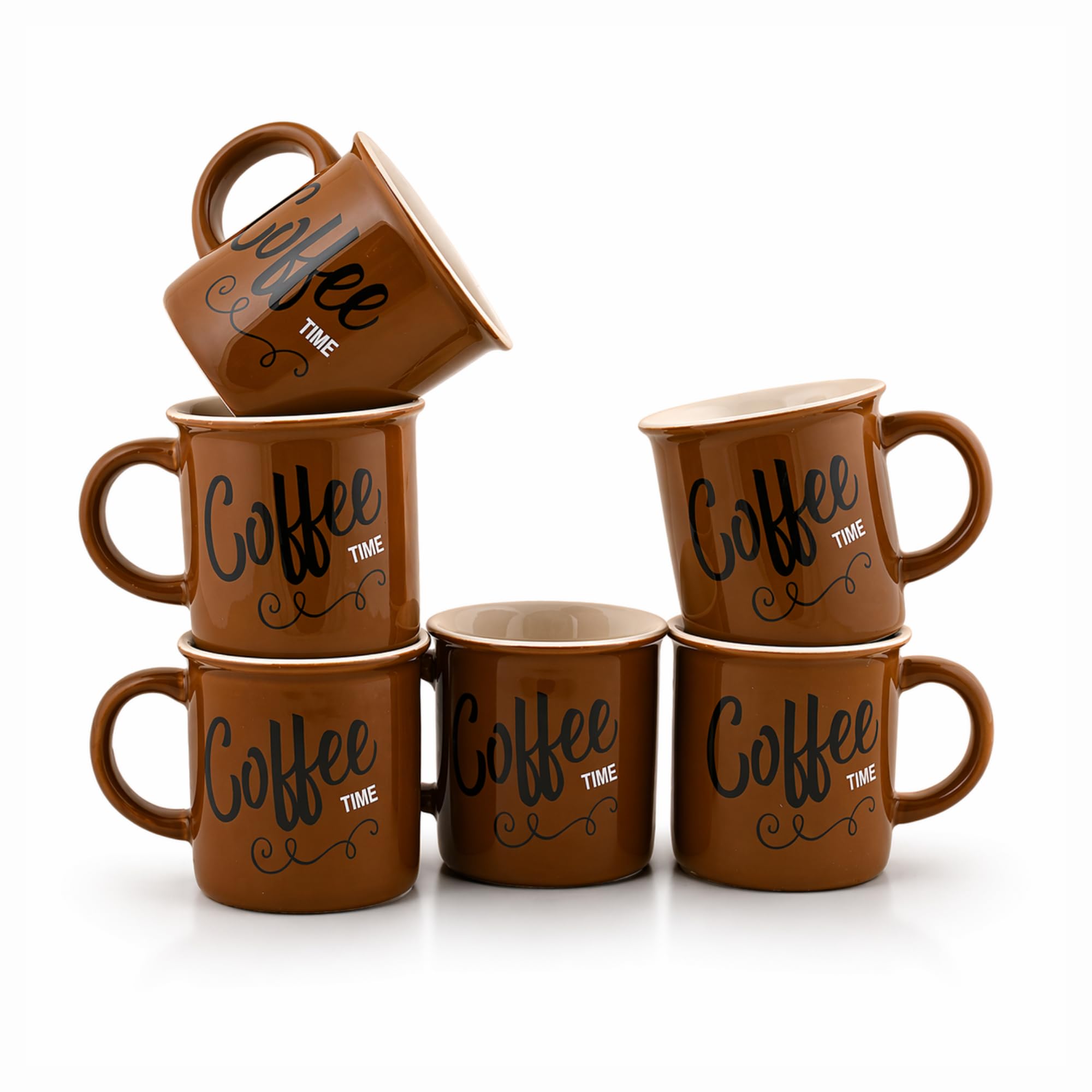 Hitkari Coffee Mugs 6Pc Dark Brown Mug M3