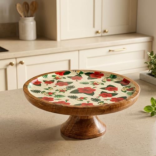 Moon Impact Wooden Cake Stand