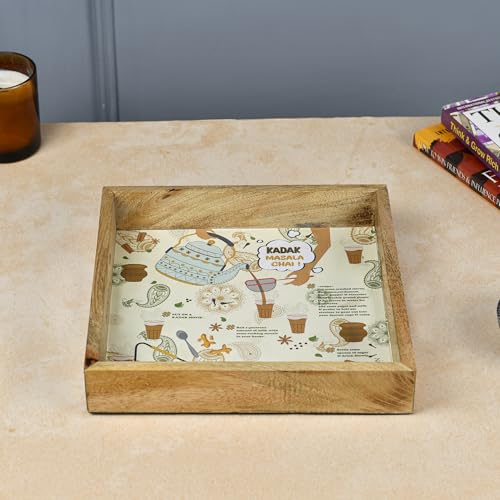 Moon Impact Wooden Square Tray