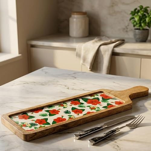 Moon Impact Wooden Long Platter
