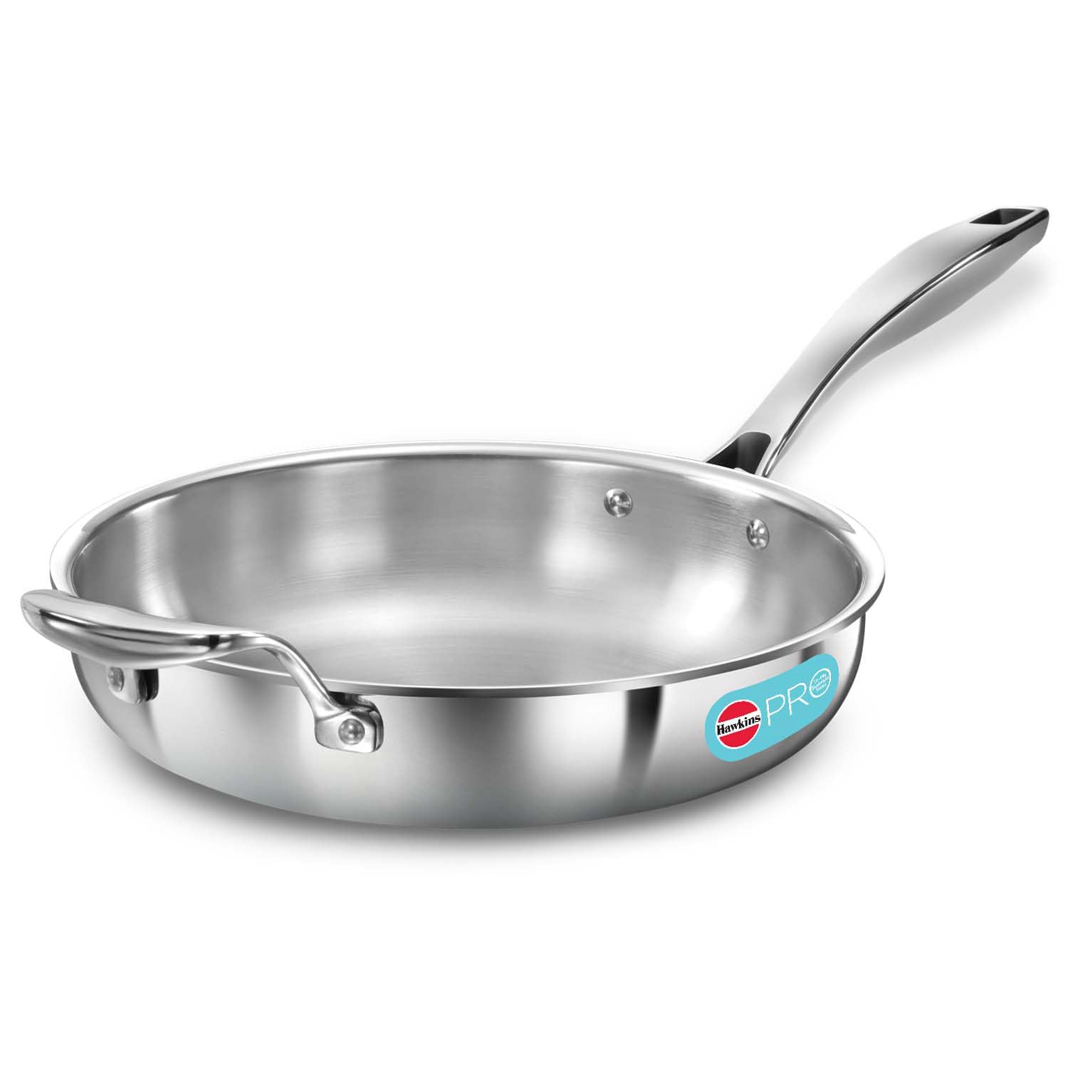 Hawkins Pro Tri-Ply Stainless Steel Frying Pan 26 cm, 3 mm Induction Compatible (PSF26)