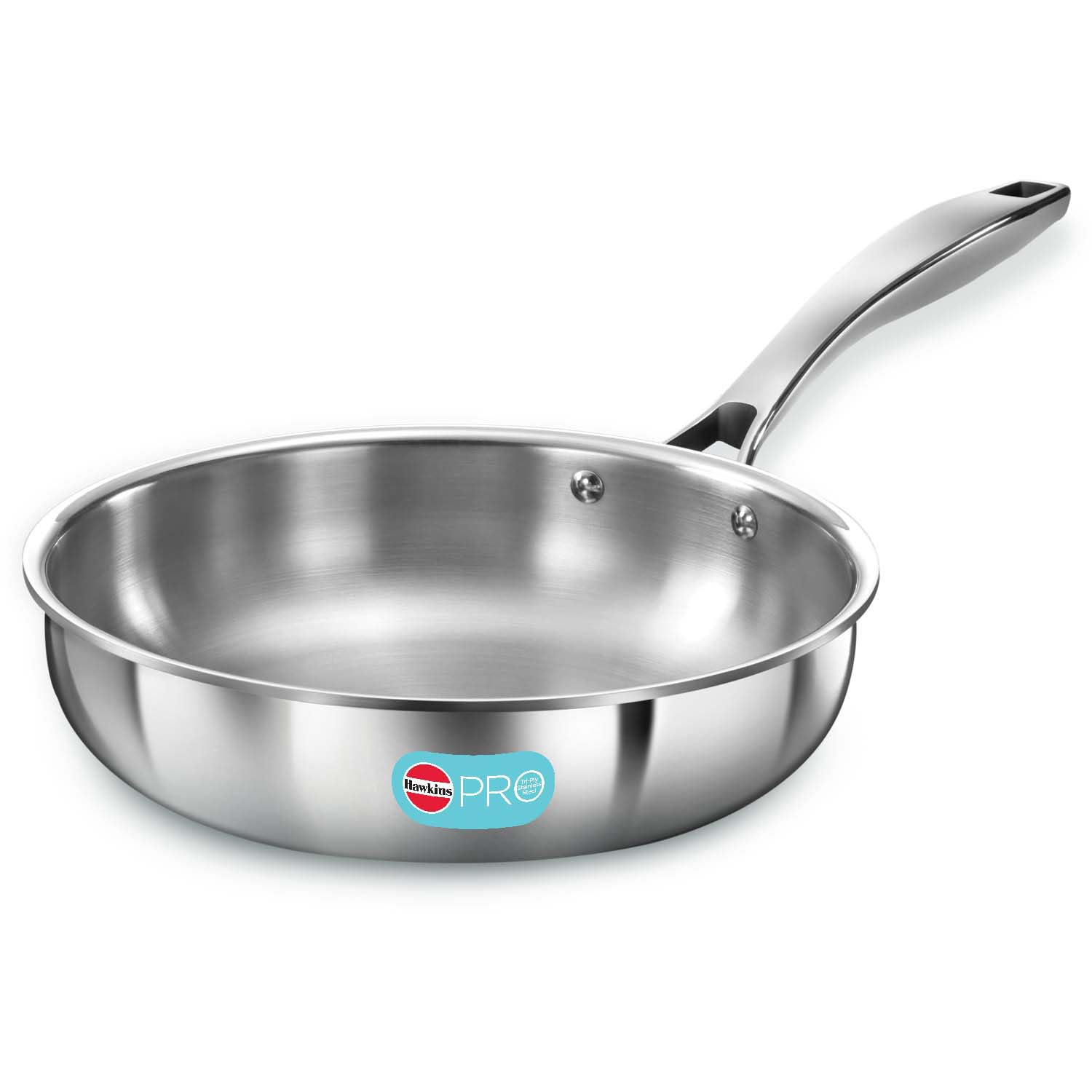 Hawkins Pro Tri-Ply Stainless Steel Frying Pan 22 cm, 3 mm Induction Compatible (PSF22)