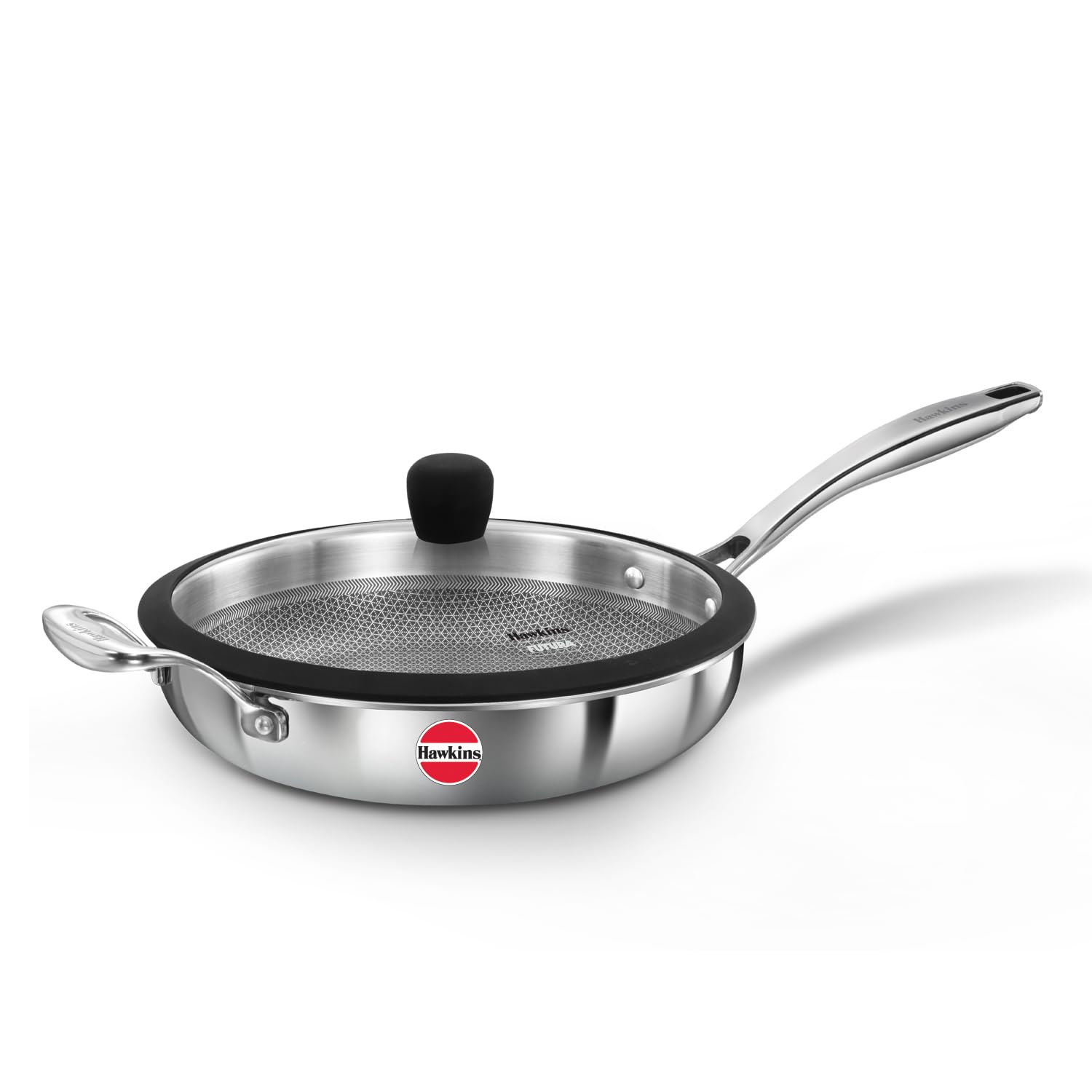 Futura Nonstick Pro Frying Pan 26 cm with Glass Lid and SS Handle, 3 mm (PSNF26G)