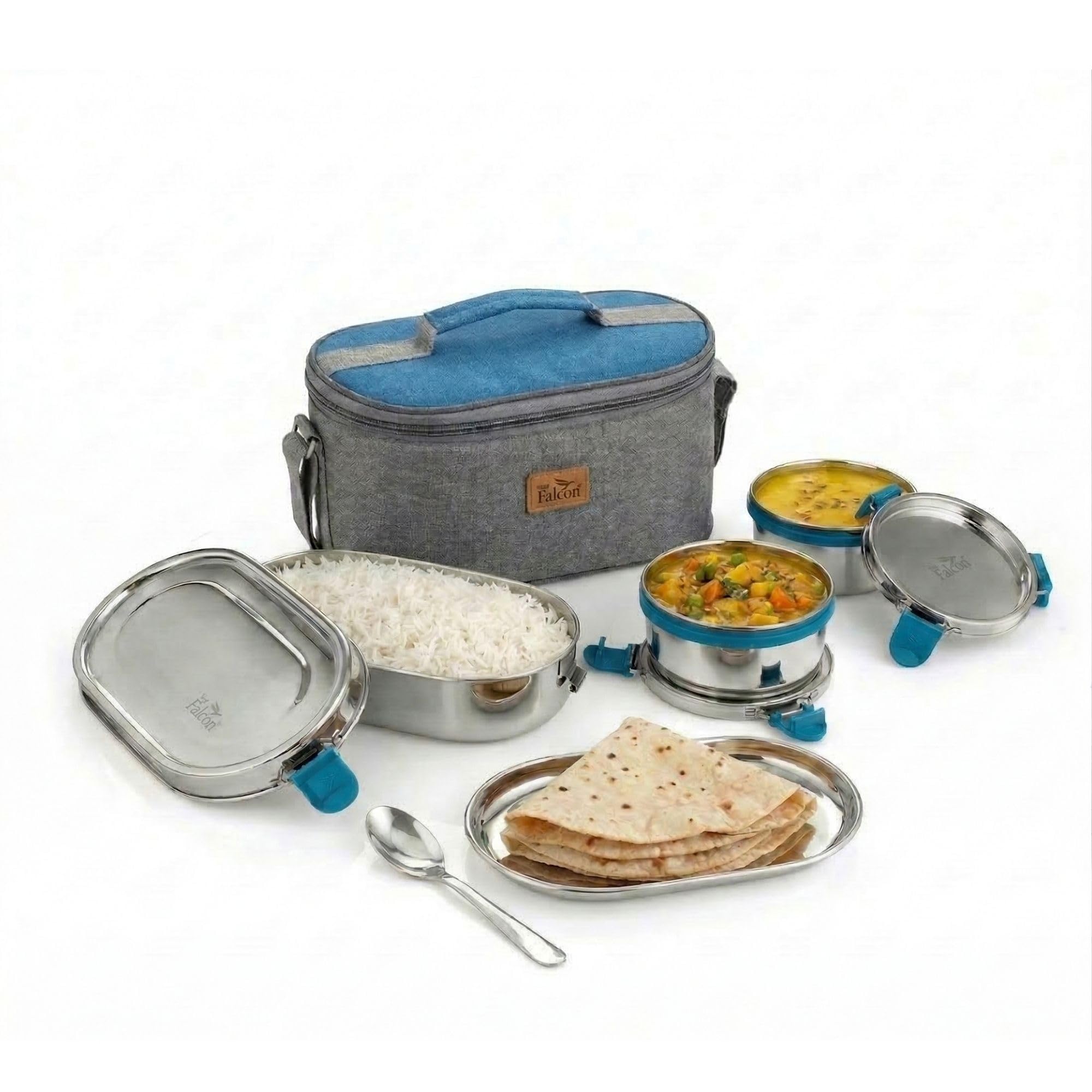 Pddfalcon Econxt Lunch Box Oval Meal 1100ML Grey FP11094