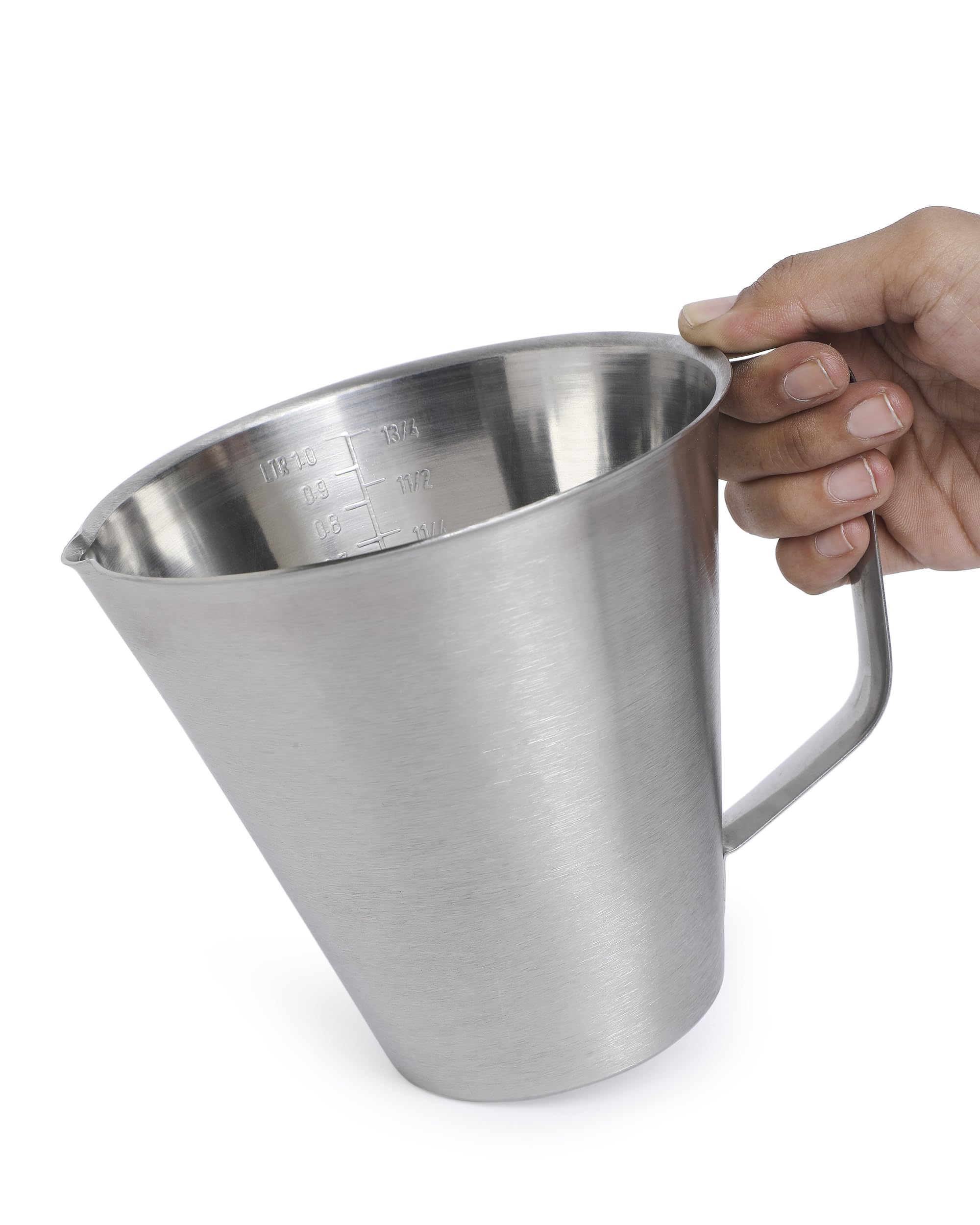 KMW Stainless Steel Measuring Jug with Handle and Without Base 1000ML 1 Pc N1_MJ1