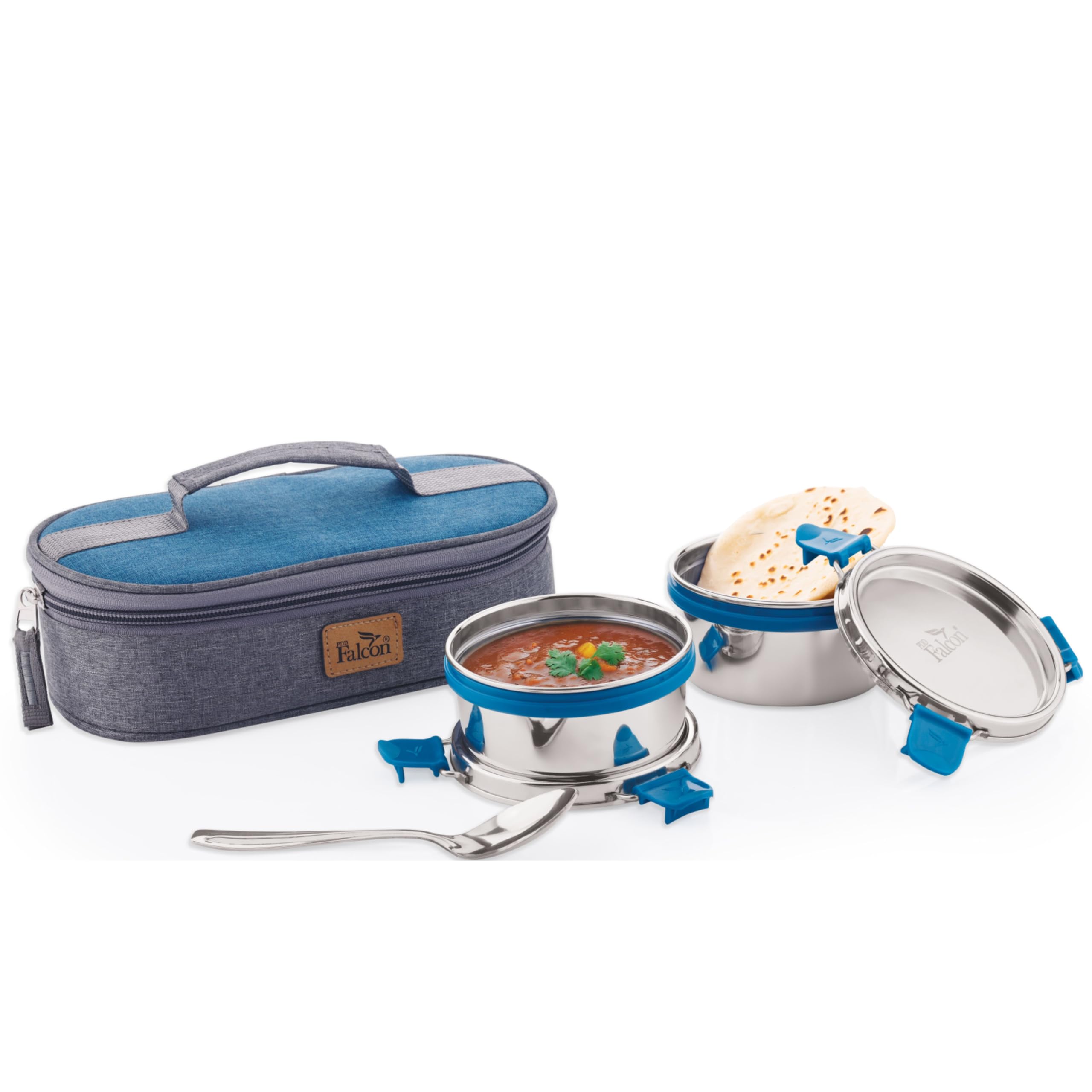 Pddfalcon EcoNxt Lunch Box Olive Set of 2 800ML Grey FP11096