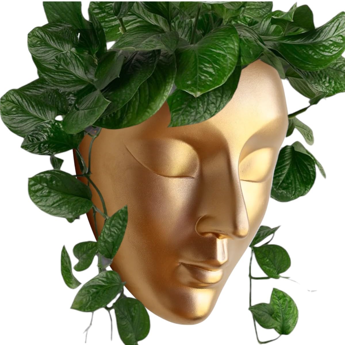 Homeatomy Ceramic Lady Face Wall Hanging Planter Black