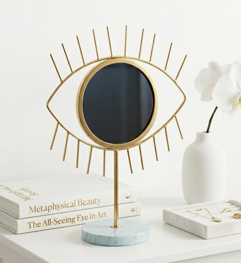 Orobe Gold Black Antique Handmade Eye Sculpture 45CM CPTSC100216_OB